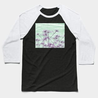 Purple Angelica Botanical Abstract Baseball T-Shirt